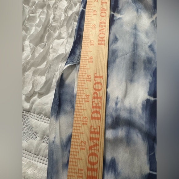Cali Dreaming Slip Skirt Denim Shibori Tie Dye Blue Side Slit Revolve Size S - Picture 14 of 16